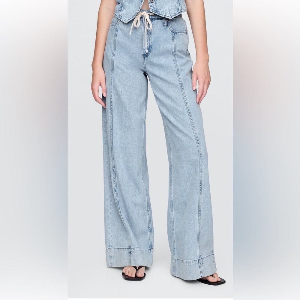Mid Rise UltraSoft Denim Baggy Trousers